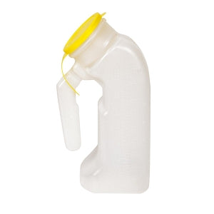 Uniflex Male Urinals - URINAL, MALE, W/COVER, CLEAR, HANDLE, 1000CC - 8601-2