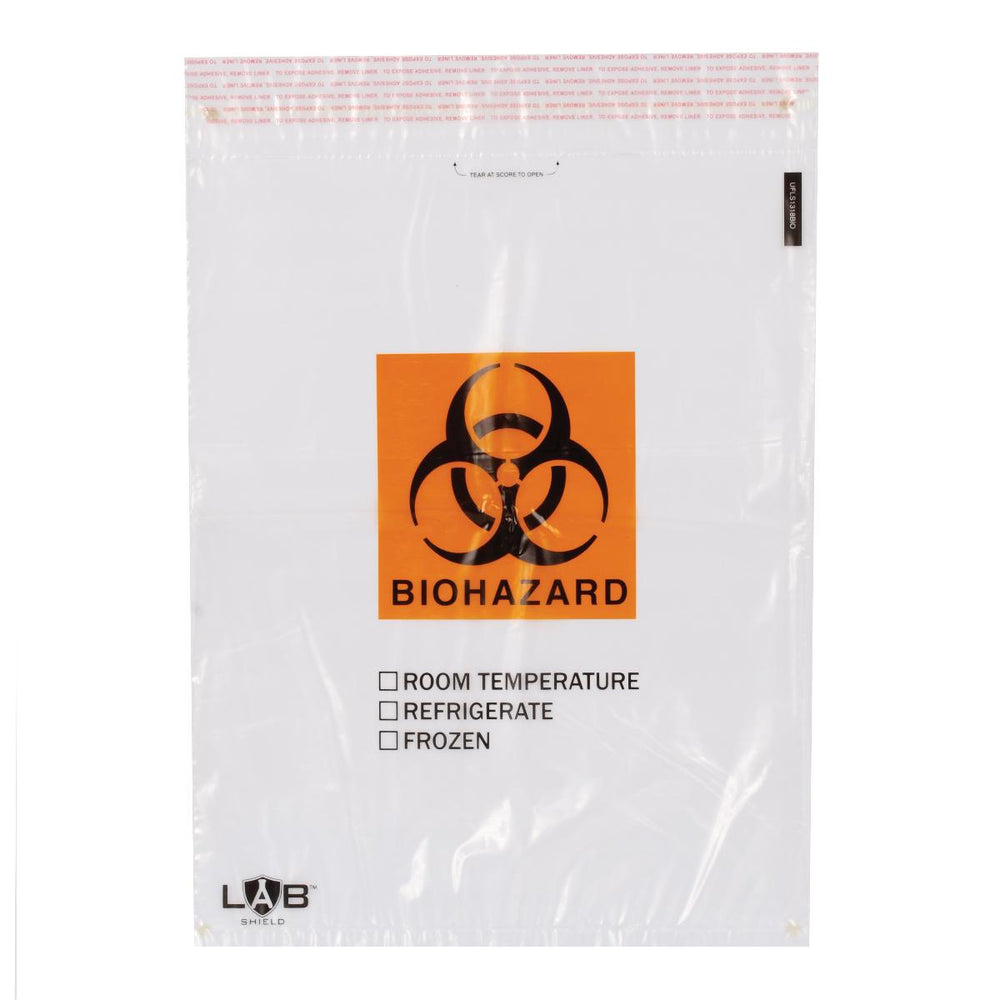 Labshield Adhesive-Seal Biohazard Bags b