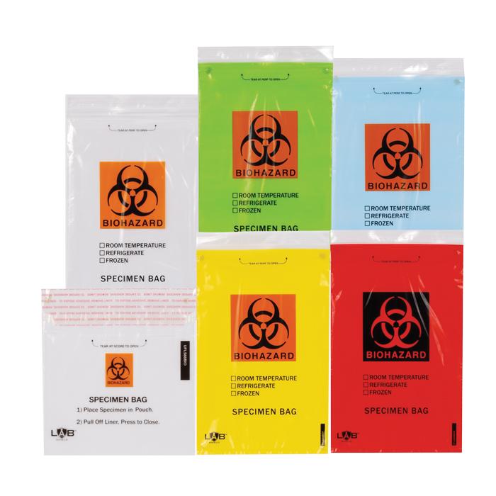 Labshield Adhesive-Seal Biohazard Bags b