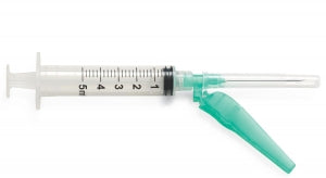 Medline Medline Safety Syringes with Needle - 5 mL Syringe with 21G x 1.5" Safety Needle - SYRS105217