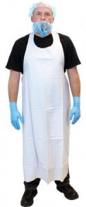 Safety Zone White Vinyl Aprons - Vinyl Apron, White, 8 mL, 35" x 45" - DAV08-35X45WH