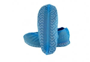 Safety Zone Disposable Blue Shoe Cover - Nonskid Disposable Blue Polypropylene Shoe Covers, Size XL - DSCL-300XLMM