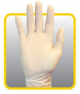 Safety Zone Powder-Free Natural Latex Gloves - Powder-Free Polymer Coated Latex Exam Glove, 5 Mil, Size L - GRPR-LG-1-T