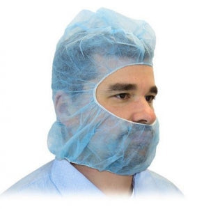 Safety Zone Spunbond Polyester Blue Hoods - Polypropylene Universal-Size Hood, Blue - DHOOD-1000-BL