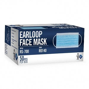 Safety Zone Procedural Mask - Pleated Procedure Mask with Earloop, Universal Size, Blue - RS-700