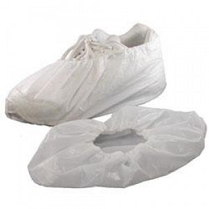 Safety Zone Co-Polymer Shoe Covers - Co-Polymer Shoe Cover, White, Size L - DSCCPELGWH