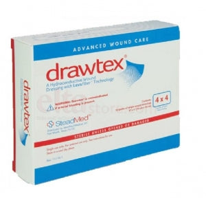 Steadmed Medical Drawtex Hydroconductive Nonadherent Wound Dressing - Drawtex Hydroconductive Tracheostomy Dressing, 4" x 4" - 00310