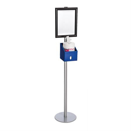 Sanitizing Stand with Frame Universal Sanitizing Stand for Wipe Canisters - with Letter Size Frame