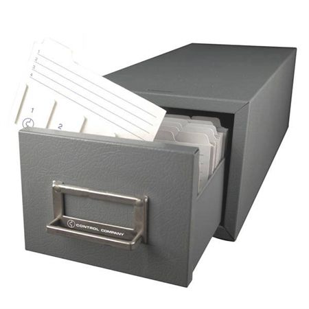 Slide File Cards and Cabinet Cabinet - 6.625"W x 16.1875"D x 5.25"H