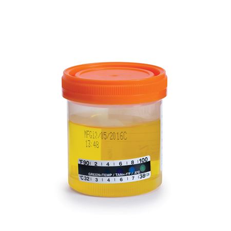 Specimen Containers with Temperature Strip 90mL Wide Mouth Specimen Container with Temp Strip