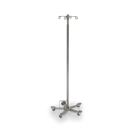 Stainless Steel Foot Control IV Pole Stainless Steel Foot Control IV Pole - 4-Hook Top