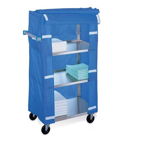 Linen Cart without Cover 22.25"W x 36.375"L x 45.5"H - 5" casters (2 fixed, 2 swivel)