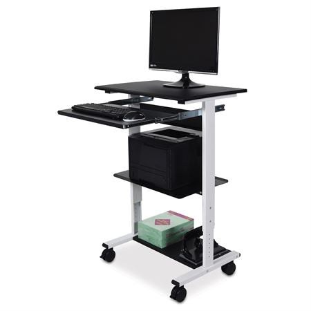 Stand Up Workstation - 3 Shelf 29.5" W x 34.5"- 45.5" H x 20" D