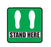 Ergomat COVID-19 Social Distancing Safety Signs and Strips - "Stand Here" Safety Sign, Square Green, 6" - DSV-SIGN 36-SD-O