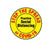 Ergomat COVID-19 Social Distancing Safety Signs and Strips - "Stop the Spread of COVID-19/Practice Social Distancing" Safety Sign, Round Yellow, 4" - DSV-SIGN 16-SD-F