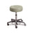 Hands Free Height Adjustable Stool 23"Dia Base With Back - Stitched Upholstery - 18.5"W x 18.5"D x 19"-24"H