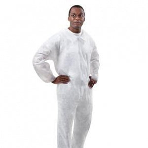 Tronex Company General Purpose Coveralls bt Tronex Company - Coveralls with Elastic Cuffs and Ankles, White, Size 3XL - 6780-45