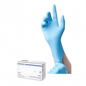 Tronex Nitrile Chemo Exam Gloves - 9.5" Chemo Powder-Free Nitrile Exam Gloves, Fully Textured, 4 Mil, Blue, Size L - 9010-30