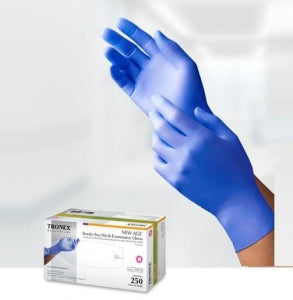 Tronex NEW AGE Chemo-Rated PF Textured Nitrile Exam Gloves - Chemo-Rated Powder-Free Nitrile Exam Gloves, Blue, Size L - 9128-30