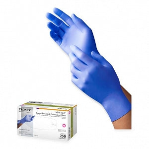 Tronex NEW AGE Chemo-Rated PF Textured Nitrile Exam Gloves - Chemo-Rated Powder-Free Nitrile Exam Gloves, Blue, Size L - 9128-30