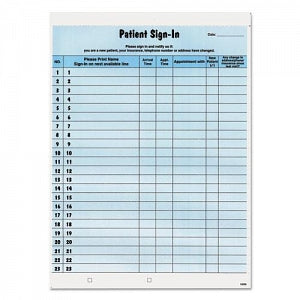 Tabbies Patient Sign-In Label Forms - Patient Sign-In Label Forms, Blue, 8-1/2" x 11-5/8", 125 Sheets / Pack - TAB14531