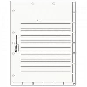 Tabbies Chart Index Divider Sets - Medical Chart Index Divider Sheets, White, 8-1/2" x 11" - 54520