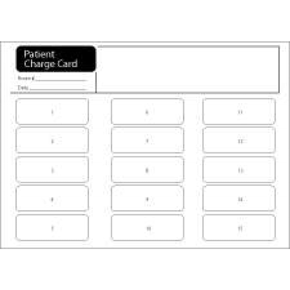 Label Patient Charge Card Paper Patient Charge Card 7" X 5" White 250 Per Box