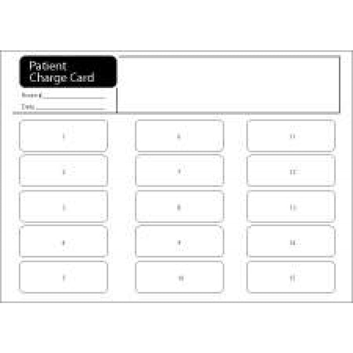 Label Patient Charge Card Paper Patient Charge Card 7" X 5" White 250 Per Box