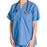 Encompass Group Super-Soft Evolution Nonwoven Scrub Tops - Disposable Chest-Pocket V-Neck Military Scrub Top, Blue, Size S - 9651