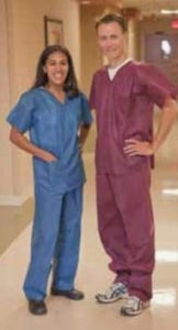 Encompass Grou Essentials Nonwoven V-Neck Tops - Two-Pocket Nonwoven Round-Neck Scrub Shirt, Wine, Size 2XL - SC850X2