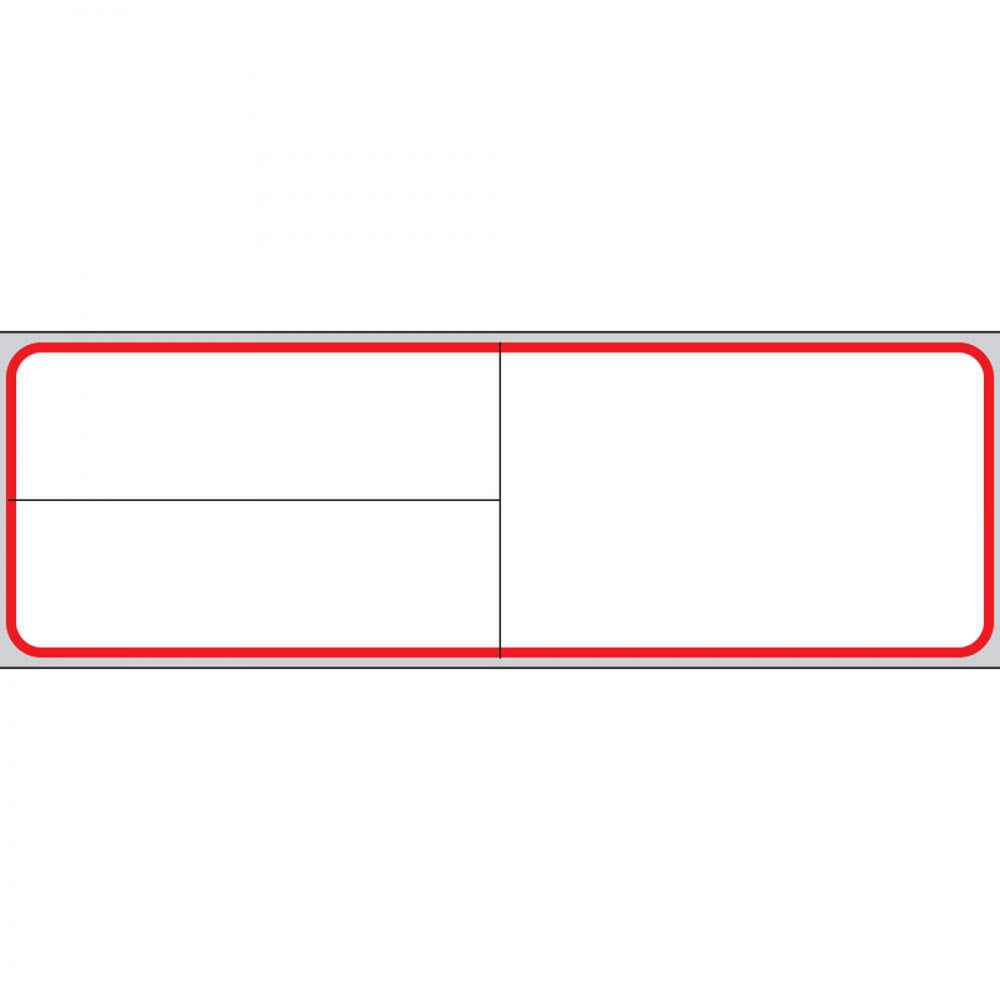 Label Meditech Direct Thermal Paper Permanent 3" Core 4" X 1 1/4" White With Red 3600 Per Roll, 1 Roll Per Box