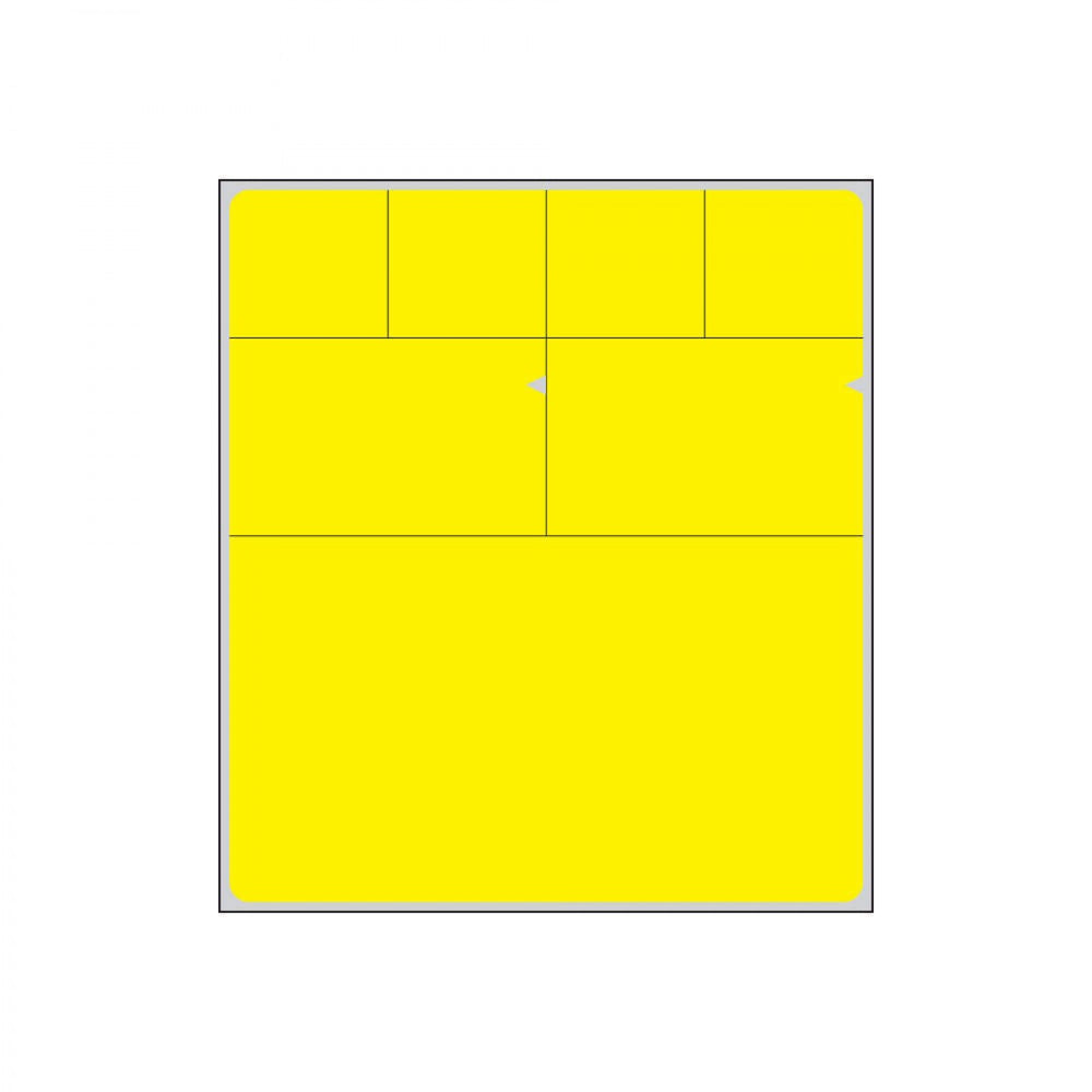 V-Notch Label Cerner Direct Thermal Paper Permanent 3" Core 4" X 4 1/2" Yellow 1000 Per Roll, 2 Rolls Per Box