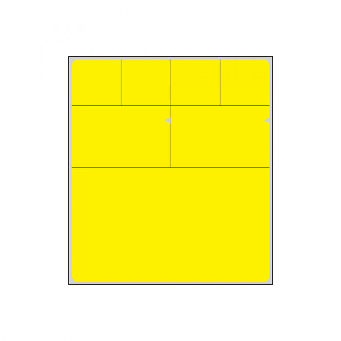 V-Notch Label Cerner Direct Thermal Paper Permanent 3" Core 4" X 4 1/2" Yellow 1000 Per Roll, 2 Rolls Per Box