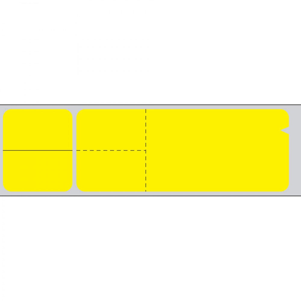 V-Notch Label Misys/Sunquest Direct Thermal Paper Permanent 3" Core 4 1/8" X 1 3/16" Yellow 4300 Per Roll, 2 Rolls Per Box