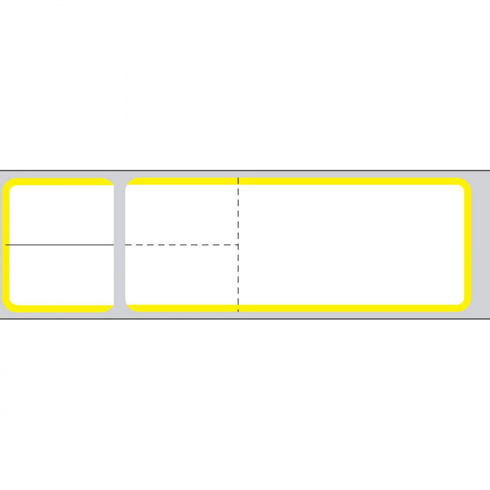 Label Misys/Sunquest Direct Thermal Paper Permanent 3" Core 4 1/8" X 1 3/16" White With Yellow 4300 Per Roll, 2 Rolls Per Box