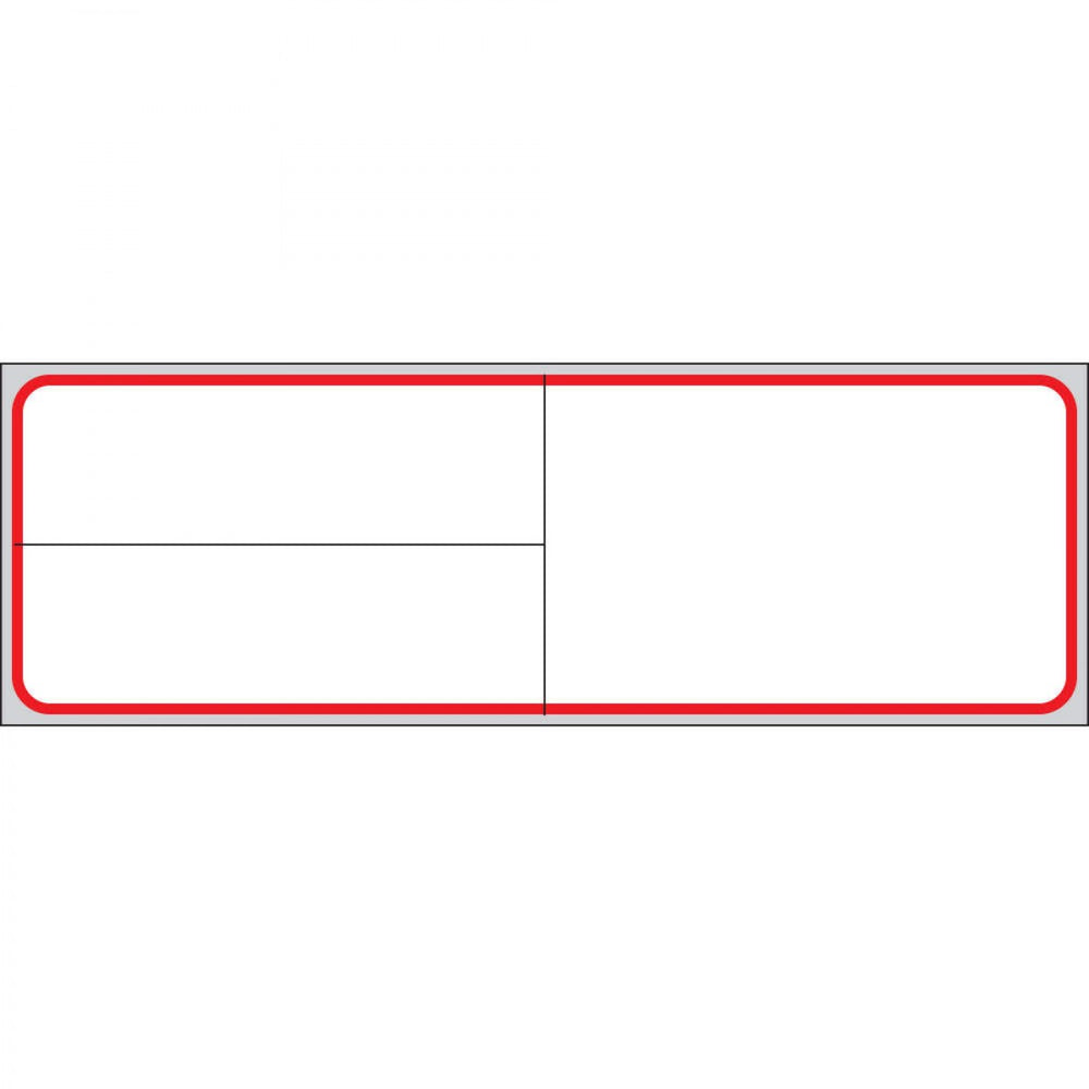 Label Meditech Direct Thermal Paper Permanent 1" Core 4" X 1 1/4" White With Red 1000 Per Roll, 6 Rolls Per Box