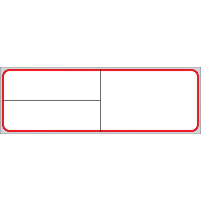 Label Meditech Direct Thermal Paper Permanent 1" Core 4" X 1 1/4" White With Red 1000 Per Roll, 6 Rolls Per Box