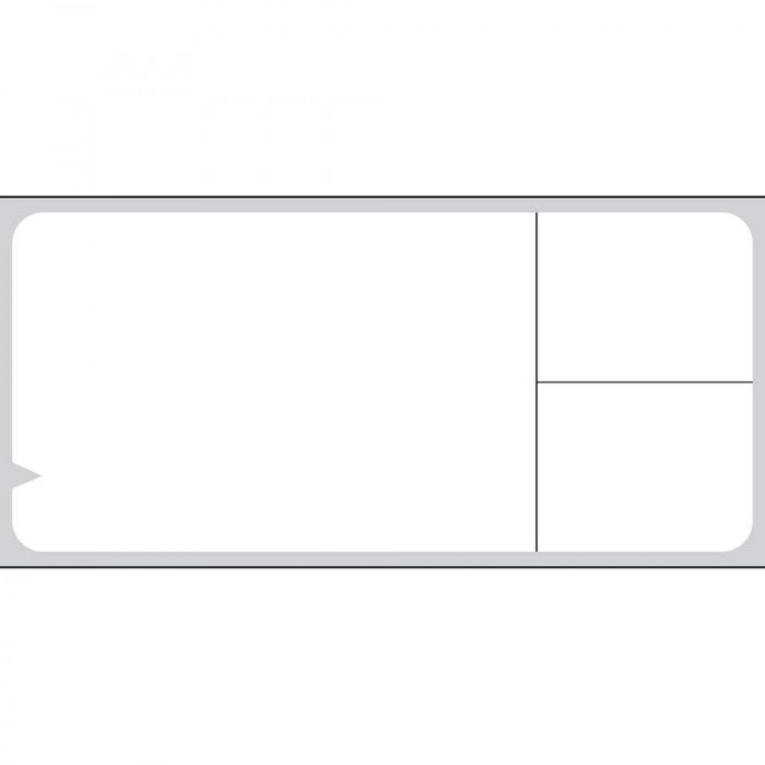 V-Notch Label Softlab Direct Thermal Paper Permanent 1" Core 3" X 1 3/8" White 1500 Per Roll, 3 Rolls Per Box