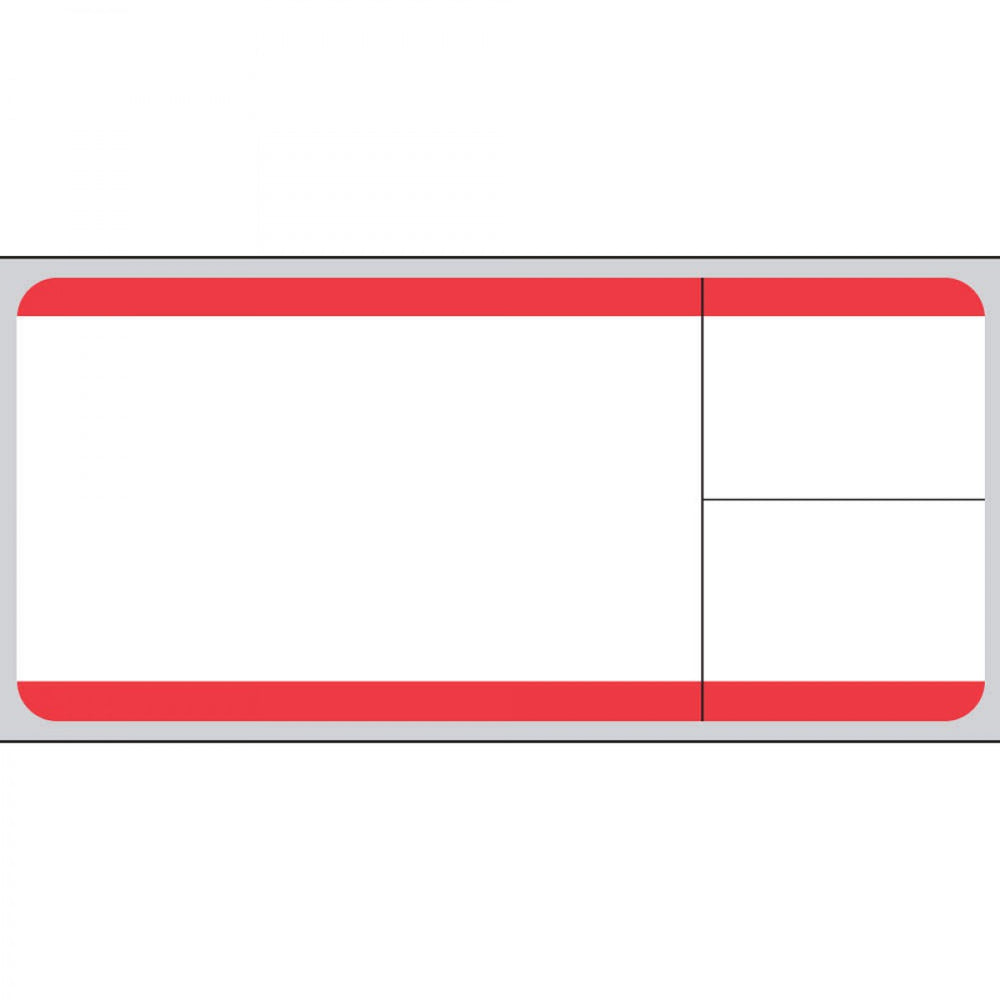 Label Softlab Direct Thermal Paper Permanent 1" Core 3" X 1 3/8" White With Red 1500 Per Roll, 3 Rolls Per Box