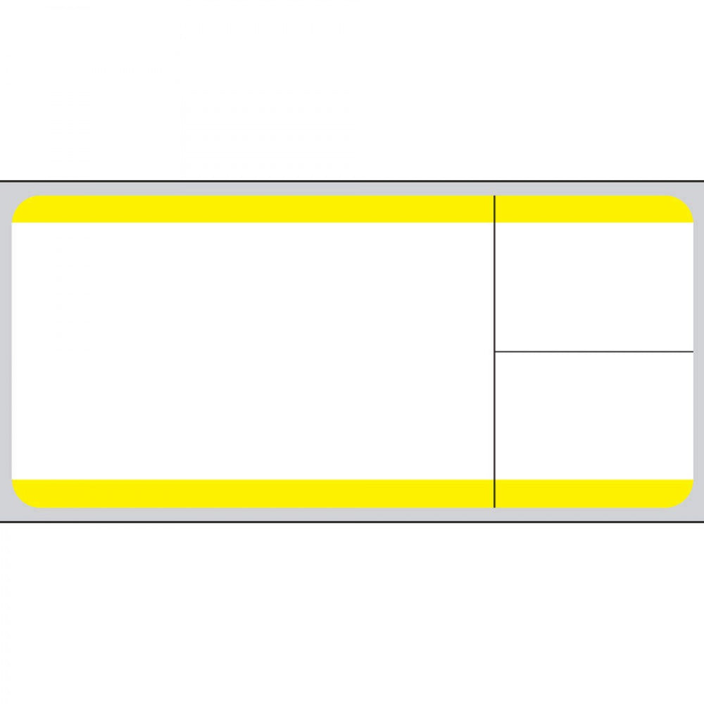 Label Softlab Direct Thermal Paper Permanent 1" Core 3" X 1 3/8" White With Yellow 1500 Per Roll, 3 Rolls Per Box