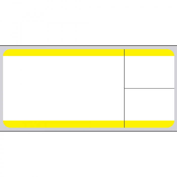 Label Softlab Direct Thermal Paper Permanent 1" Core 3" X 1 3/8" White With Yellow 1500 Per Roll, 3 Rolls Per Box