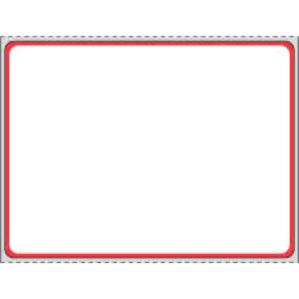 Label Direct Thermal Paper Permanent 3" Core 4" X 3 White With Red 1500 Per Roll, 8 Rolls Per Case