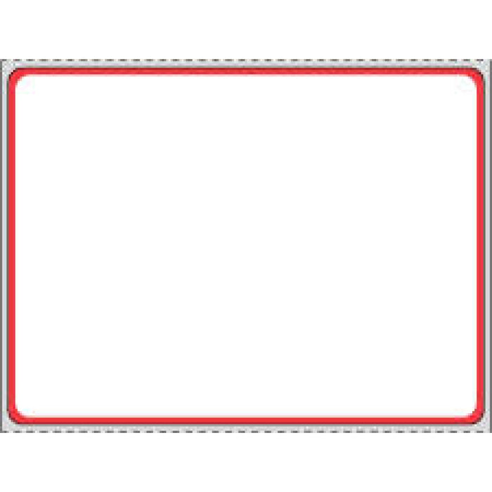 Label Direct Thermal Paper Permanent 3" Core 4" X 3 White With Red 1500 Per Roll, 8 Rolls Per Case