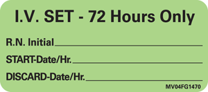 PDC Healthcare Label Paper - LABEL, IV 72HOUR (420/RL) - MV04FG1470