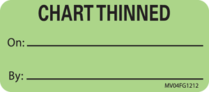 PDC Healthcare Label Paper - CHART, THINNED ON, 2-1/4 X 1, FL GREEN - MV04FG1212