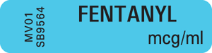 PDC Healthcare Permanent Paper Communication Labels - "Fentanyl" Label, 1-1/4" x 5/16", Blue - MV01SB9564