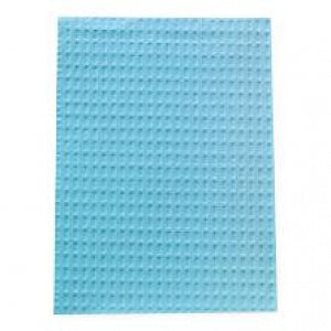 TIDI 3-Ply Tissue and Poly Towels - 3-Ply Waffle-Embossed Tissue Procedure Towel, 13" x 18", Blue - 918103