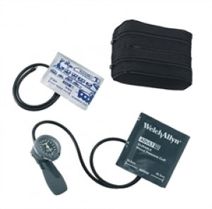 Welch Allyn Pocket Aneroid with Blood Pressure Cuff - Pocket Aneroid Blood Pressure Cuff with Inflation Bulb and Valve, Zipper Case, Size 11 Large Adult - 2103