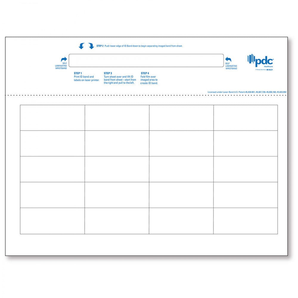 Datamate Pediatric Laser Labels 20 Labels & 1 Wristband 1000 Sheets/Box