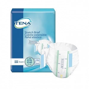 SCA Hygiene TENA Super-Stretch Incontinence Briefs - TENA Stretch Super Absorbency Brief, Size L / XL, 41" to 64" Waist - 67903